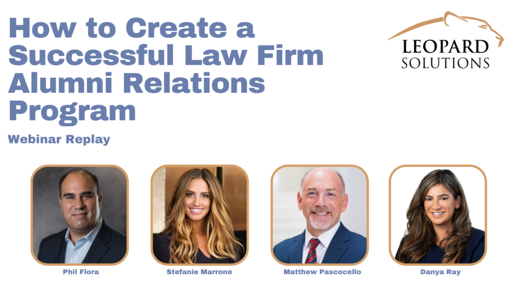 Law firm alumni relations program